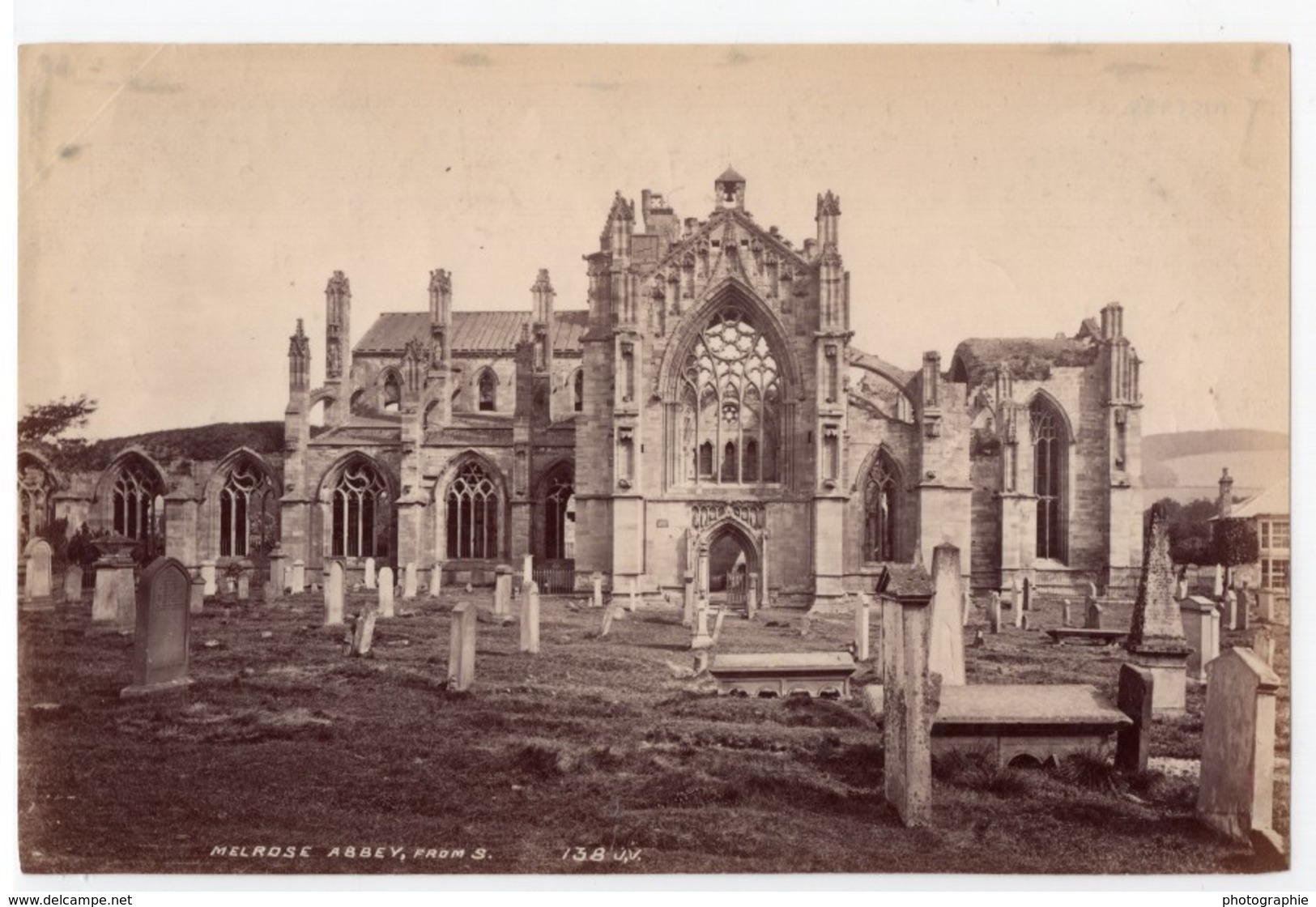 Ecosse Abbaye De Melrose Abbey Ruines Ancienne Photo James Valentine 1880 - Anciennes (Av. 1900)