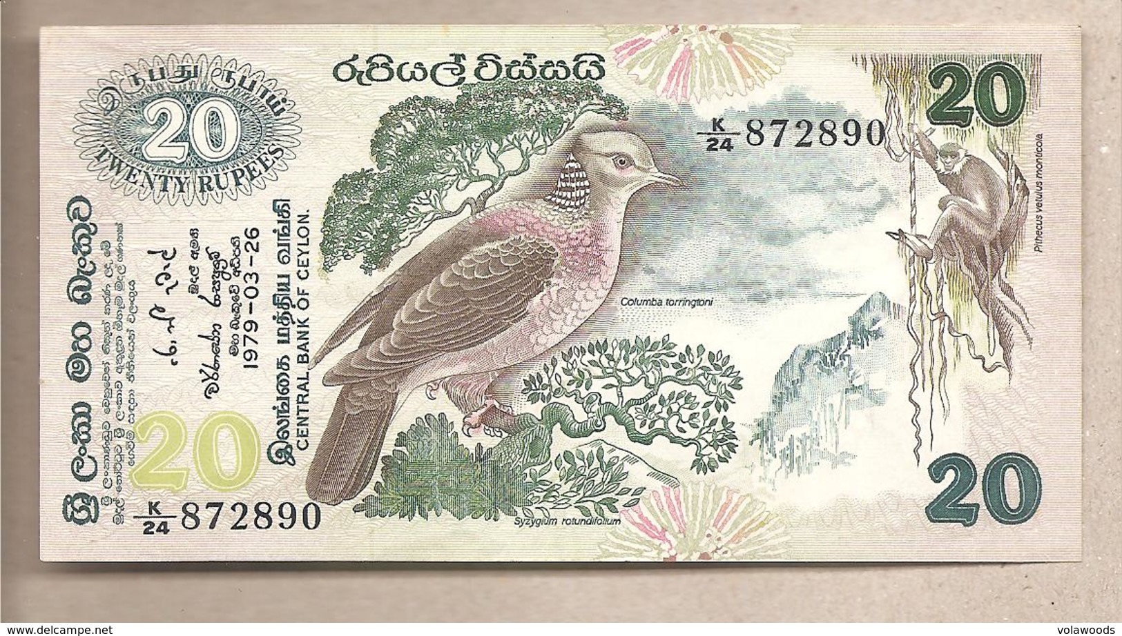 Ceylon - Banconota Non Circolata FdS Da 20 Rupie P-86a - 1979 - Sri Lanka