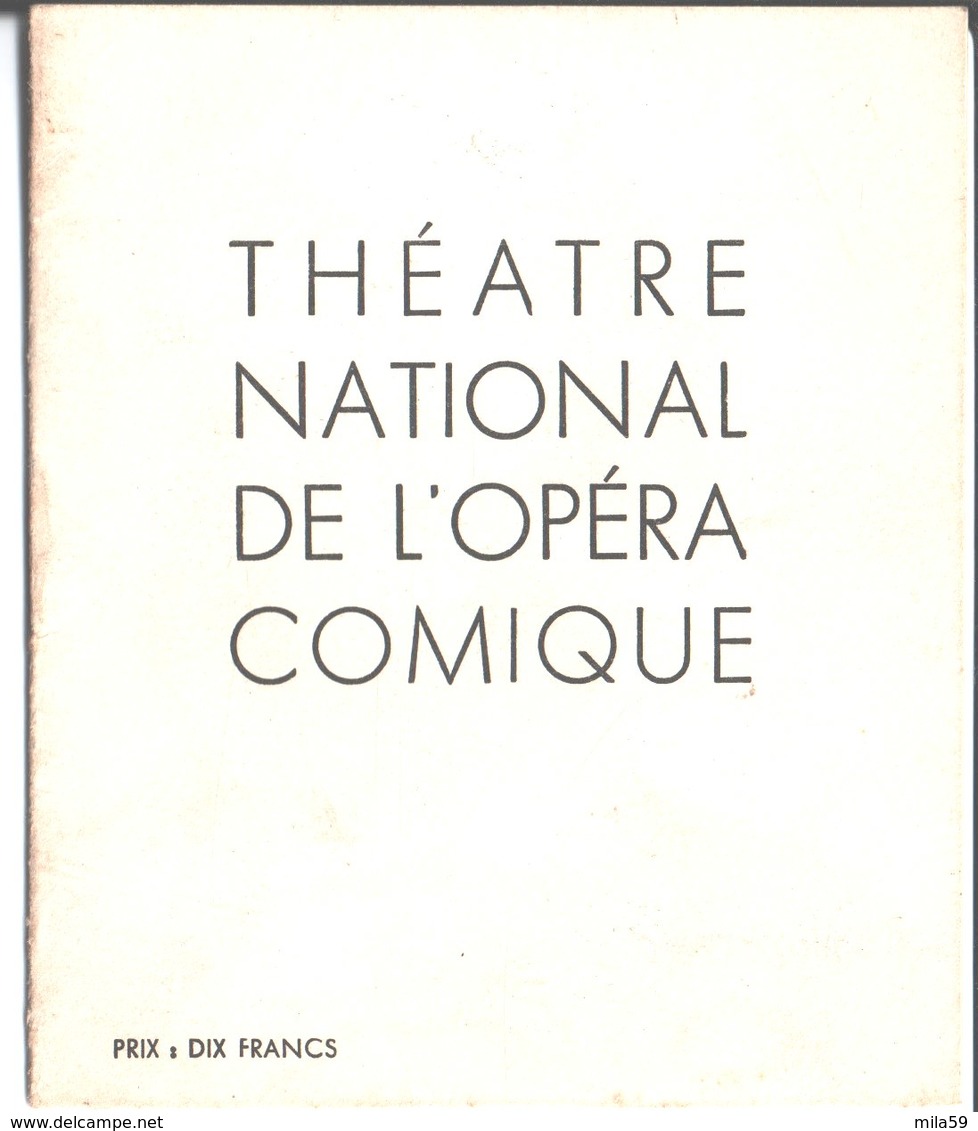 Théâtre National De L'Opéra Comique. Werther. - Programma's