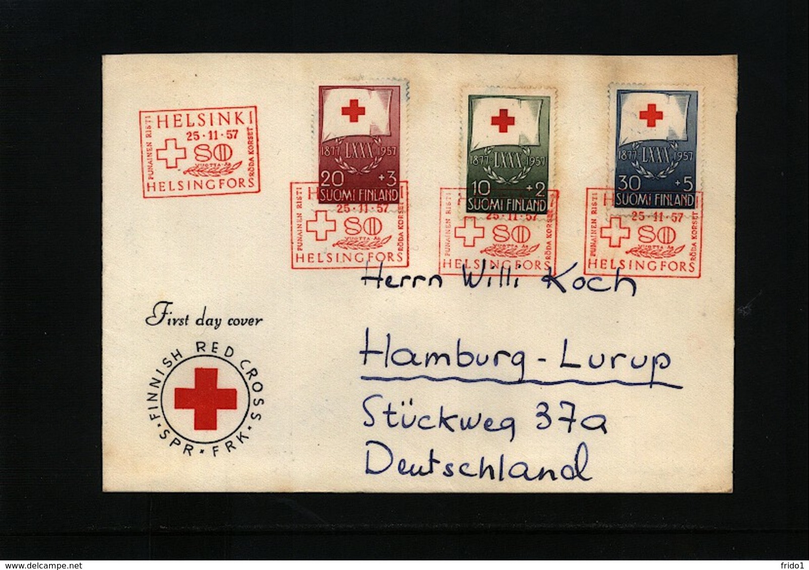 Finland 1957 Red Cross FDC - Rotes Kreuz