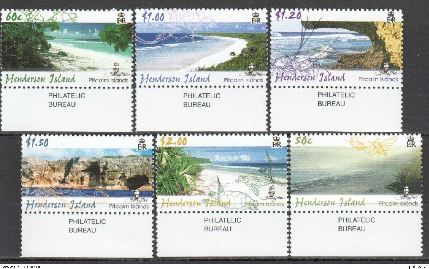 2006 Pitcairn Islands - Landscapes Of Pitcairn - MNH** MiNr. 694 - 699 Lobster, Turtles, Moth, Birds (kk) - Pitcairninsel