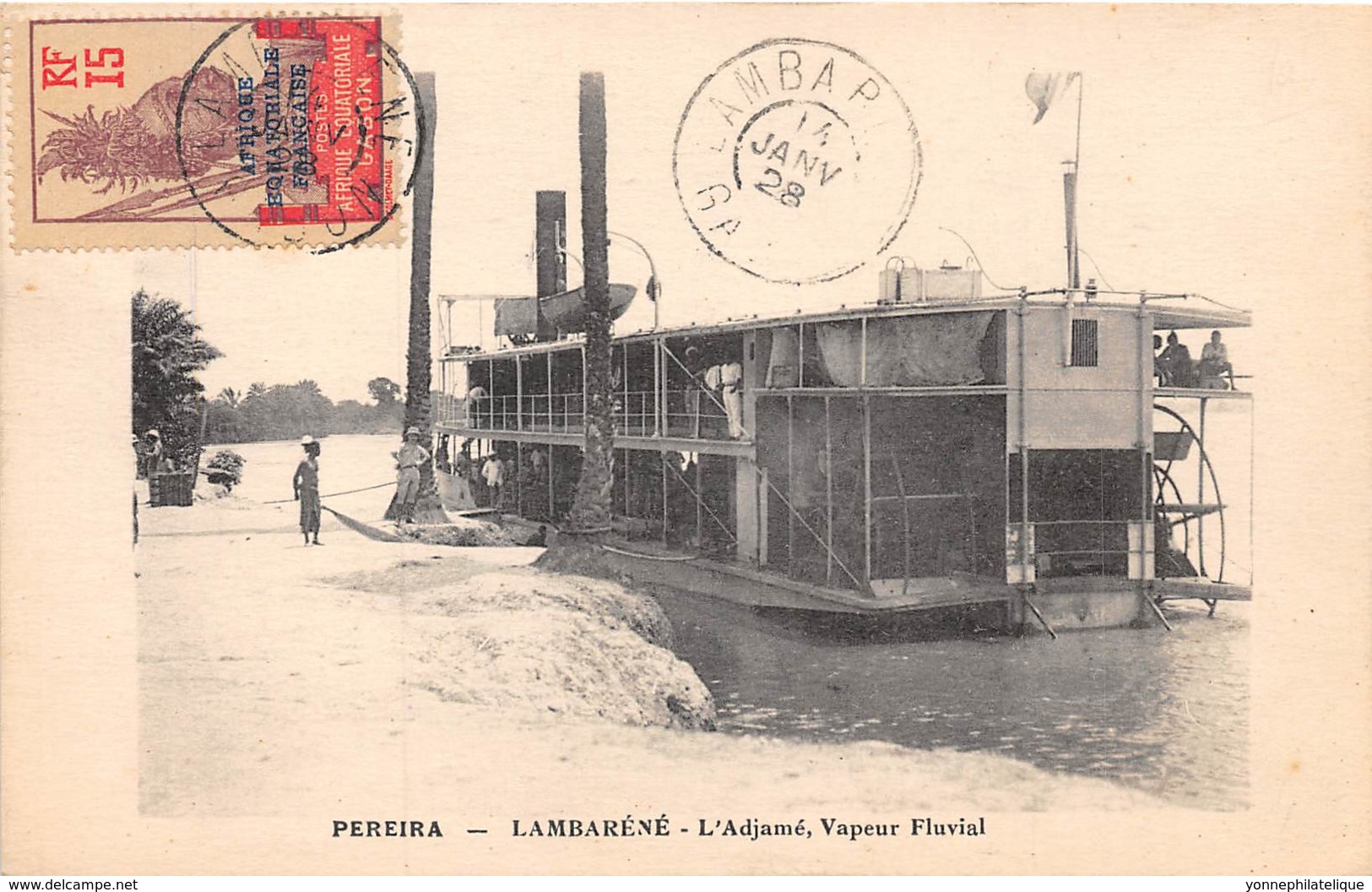 Gabon / Topo - Belle Oblitération - 52 - Pereira - Lambaréné - L' Adjamé - Vapeur Fluvial - Gabon