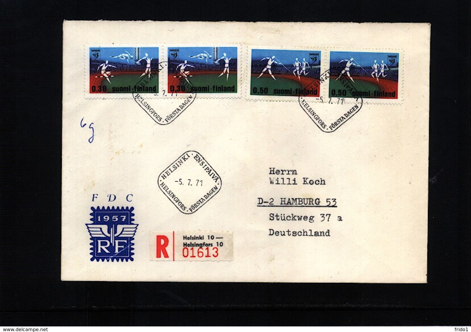 Finland 1971 Athletics Interesting  Registered Letter - Leichtathletik