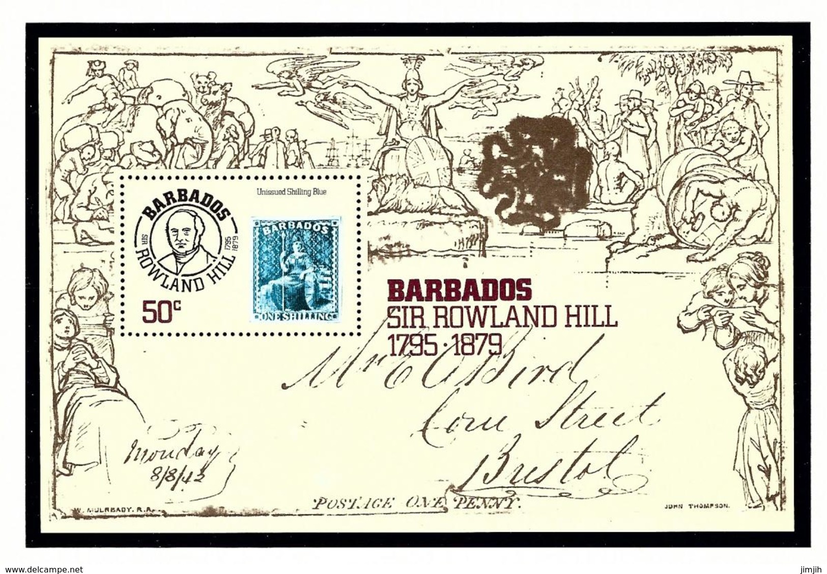 Barbados 494 MNH 1979 Sir Rowland Hill S/S - Barbados (...-1966)