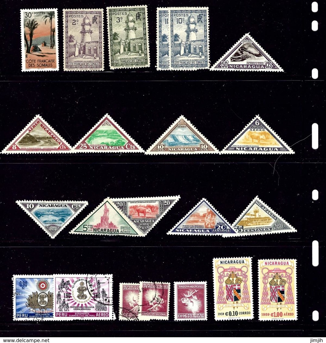 WW20 22 Stamps; 2 Dups; Most Nicaragua; Most Unused - Lots & Kiloware (mixtures) - Max. 999 Stamps