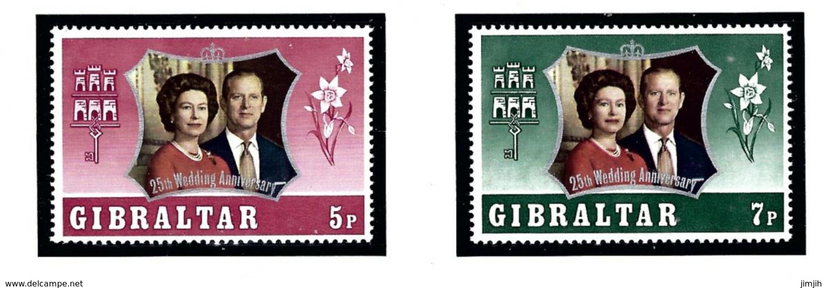 Gibraltar 292-93 MNH 1972 QEII Silver Wedding - Gibraltar