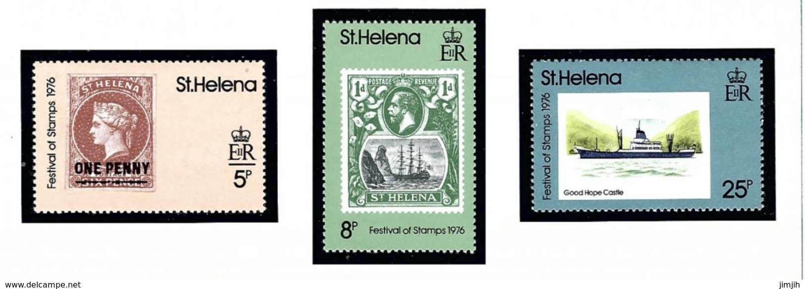 St Helena 295-97 MNH 1976 Festival Of Stamps - Saint Helena Island