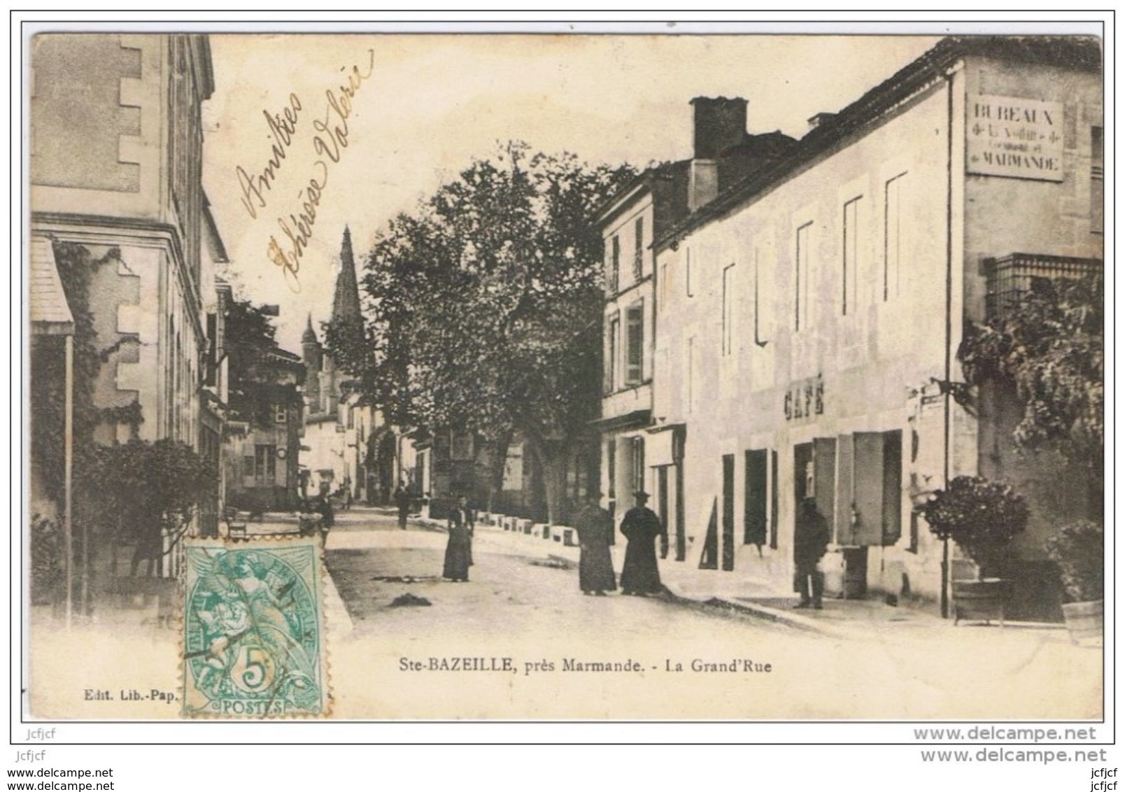 Cpa..47..STE BAZEILLE..SAINTE BAZEILLE..LA GRAND'RUE..CURE..PRETRES.. - Otros & Sin Clasificación