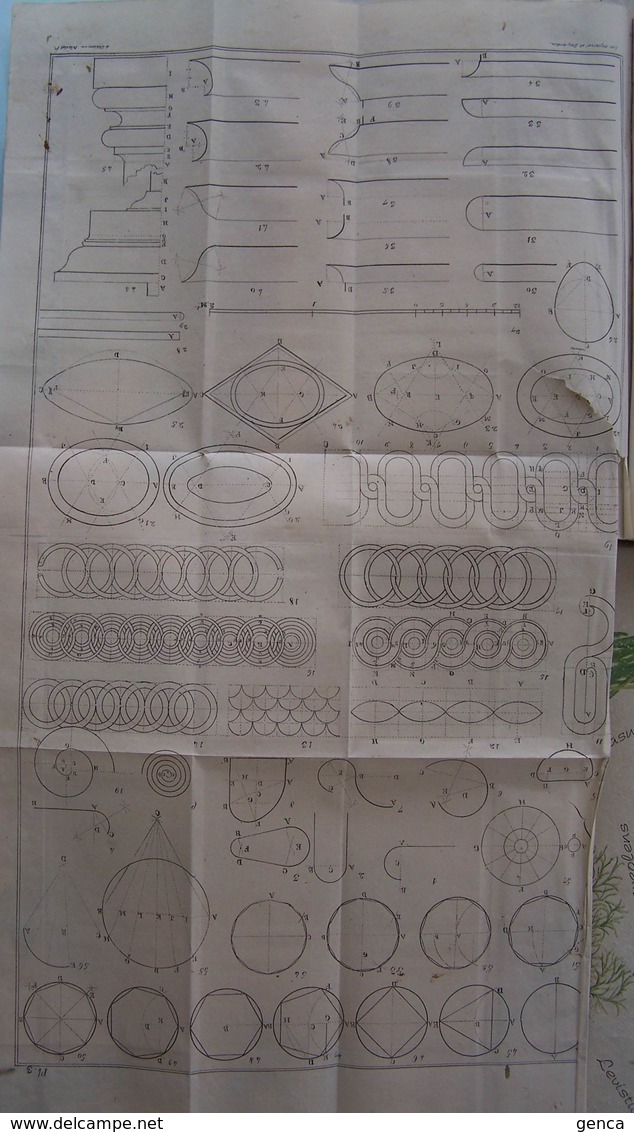 Livre manuscrit , Principes dessin d'architecture par Navlet ,professeur Ecole Normale Supérieure de Châlons sur Marne