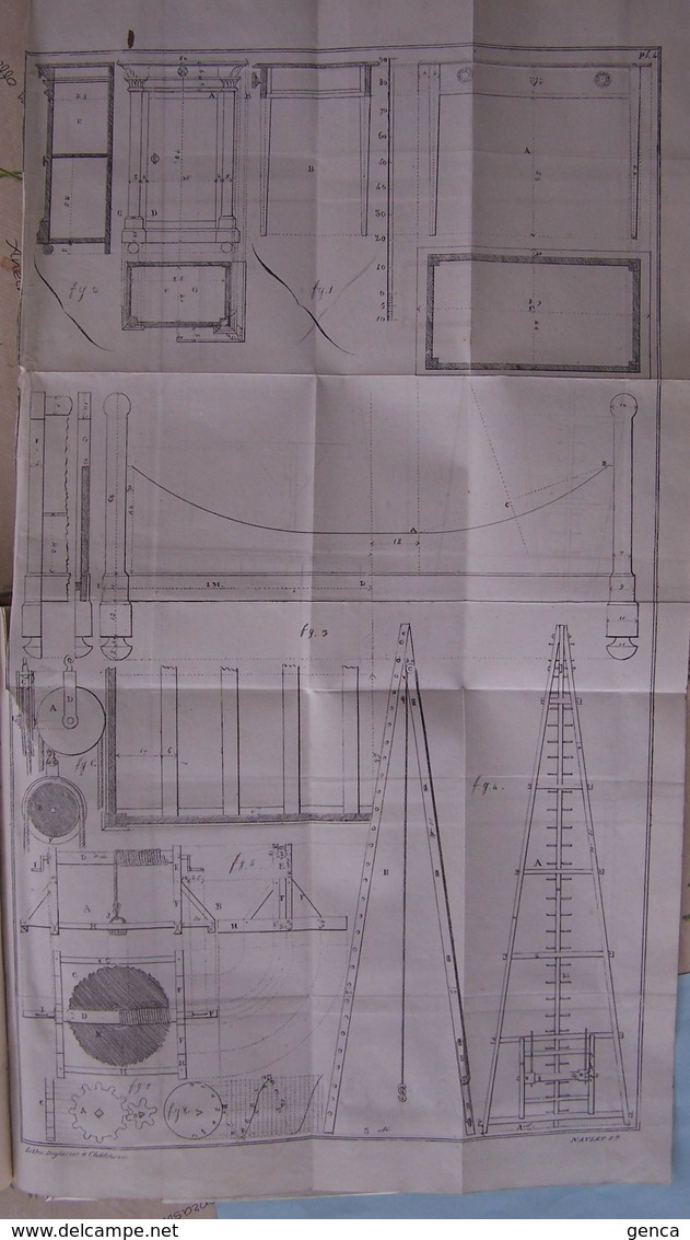 Livre manuscrit , Principes dessin d'architecture par Navlet ,professeur Ecole Normale Supérieure de Châlons sur Marne