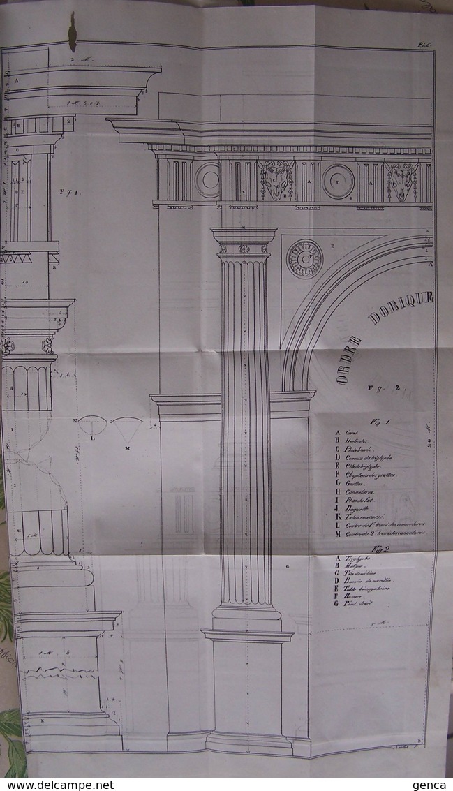 Livre manuscrit , Principes dessin d'architecture par Navlet ,professeur Ecole Normale Supérieure de Châlons sur Marne