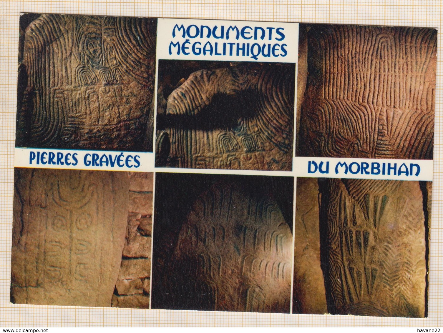 8AK4125 PIERRES GRAVEES DES MONUMENTS MEGALITHIQUES DU MORBIHAN 2 SCANS - Locmariaquer