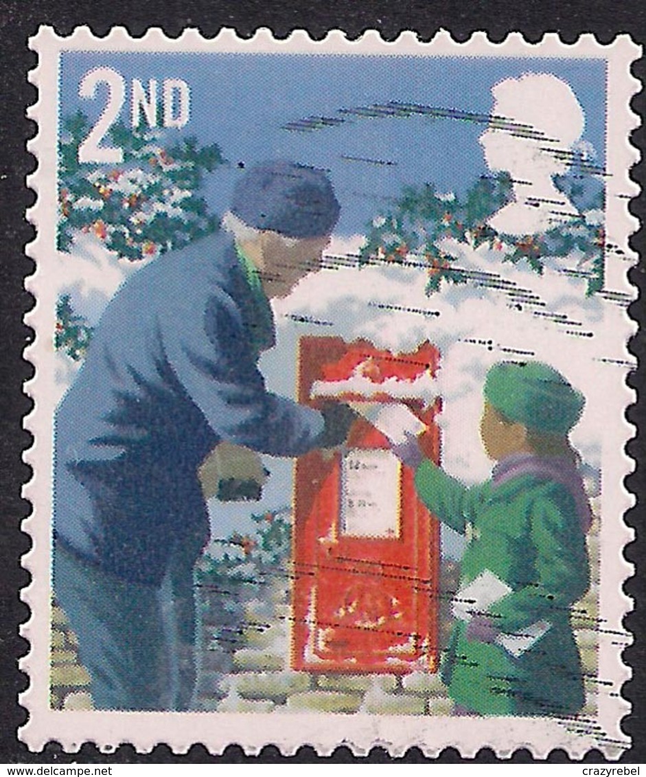 GB 2018 QE2 2nd Class Christmas Postbox Used Stamp ( R734 ) - Oblitérés