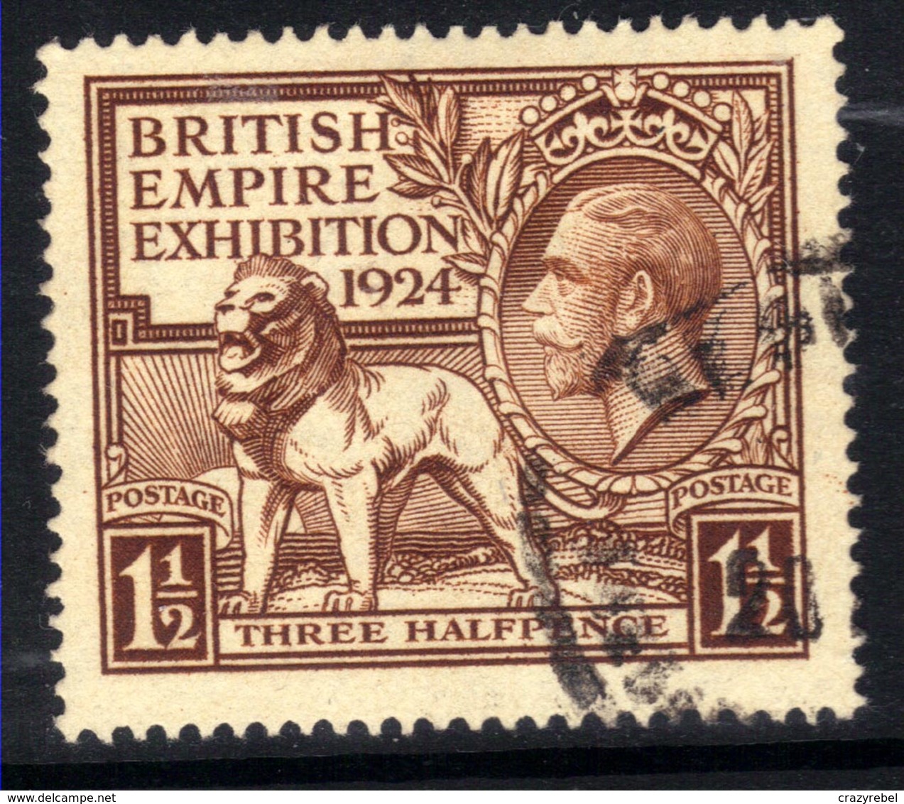 GB 1924 KGV 1 1/2d Brown British Empire Exhibition (1924) SG 431 ( H1361 ) - Used Stamps