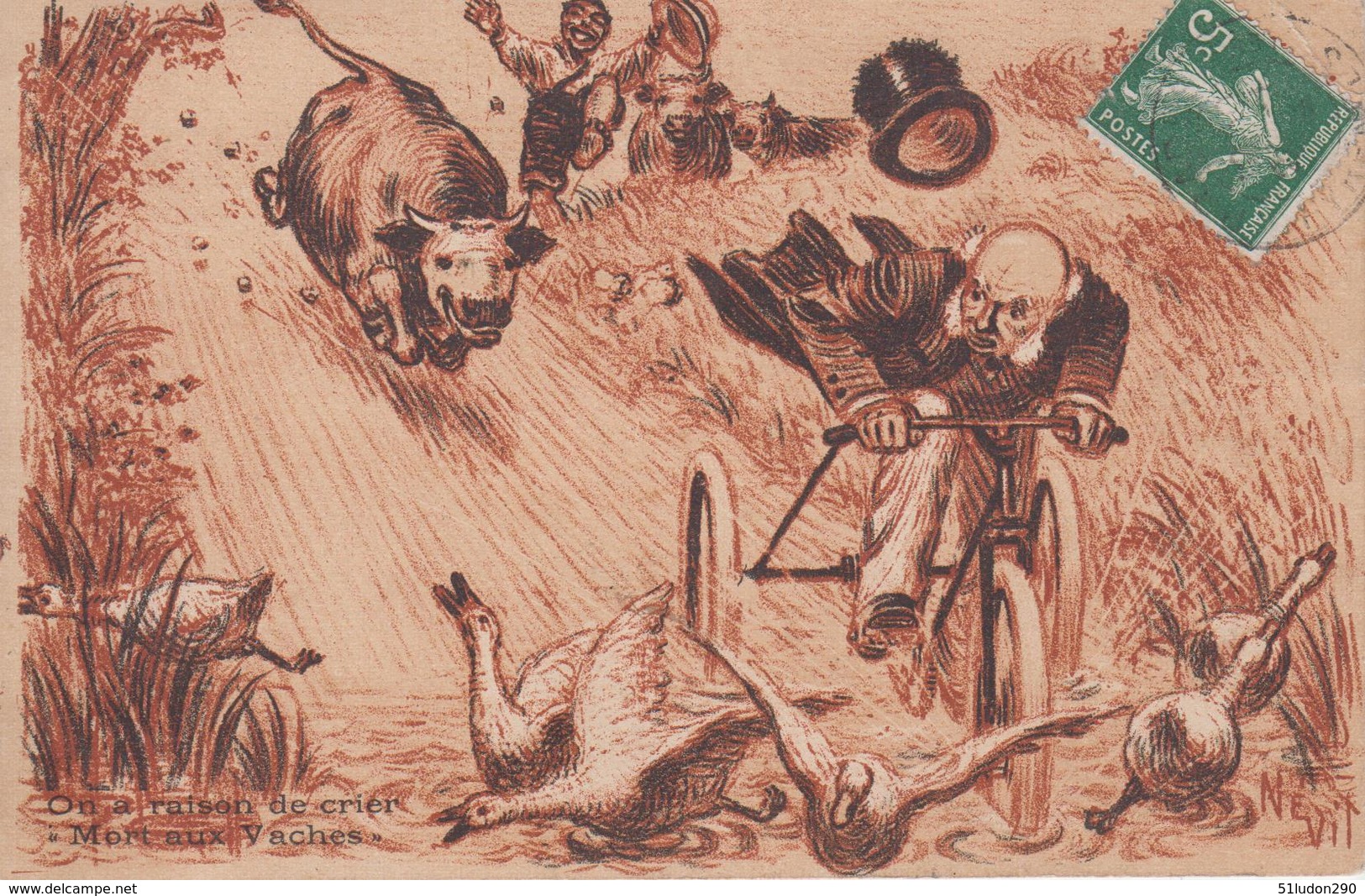 CPA Publicitaire Potages Maggi - Illustrateur Nevil "On A Raison De Crier Mort Aux Vaches" - Pubblicitari