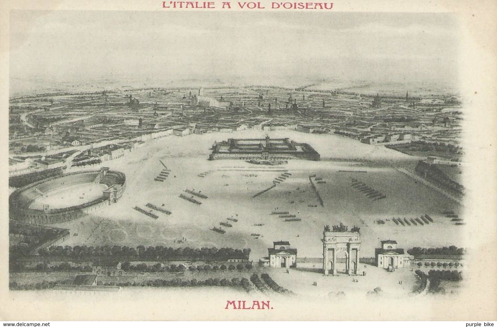 Italie L'ITALIE A VOL D'OISEAU MILAN Gravure  Précurseur TBE - Other & Unclassified