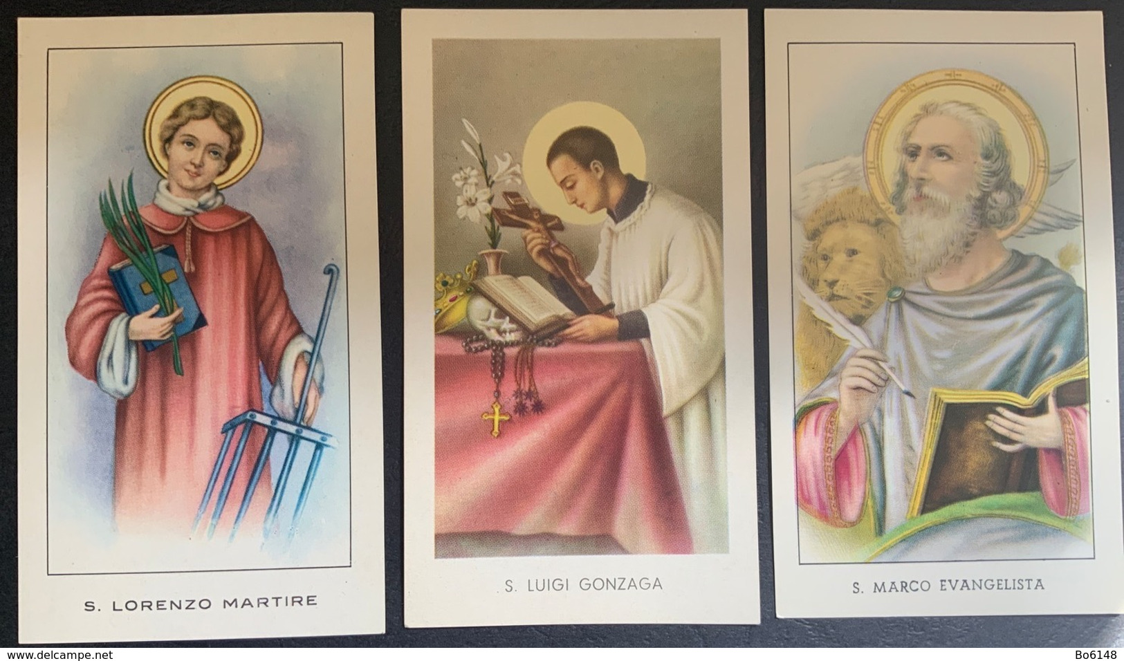 3 Santino Holy Card :  S. LORENZO , S.MARCO , S.LUIGI GONZAGA Ed. GMI 91, 88, 76 - Devotieprenten