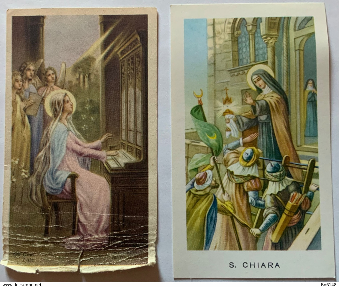 2 Santino - Holy Card : SANTA CHIARA  Ed. GMI 15 E SANTA CECILIA  Ed.AR Z/132 - Santini