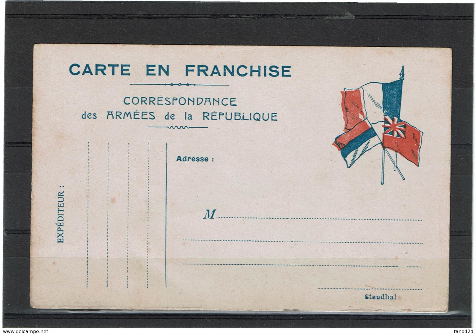 LBR26 - CP FM NEUVE 3 DRAPEAUX - Lettres & Documents