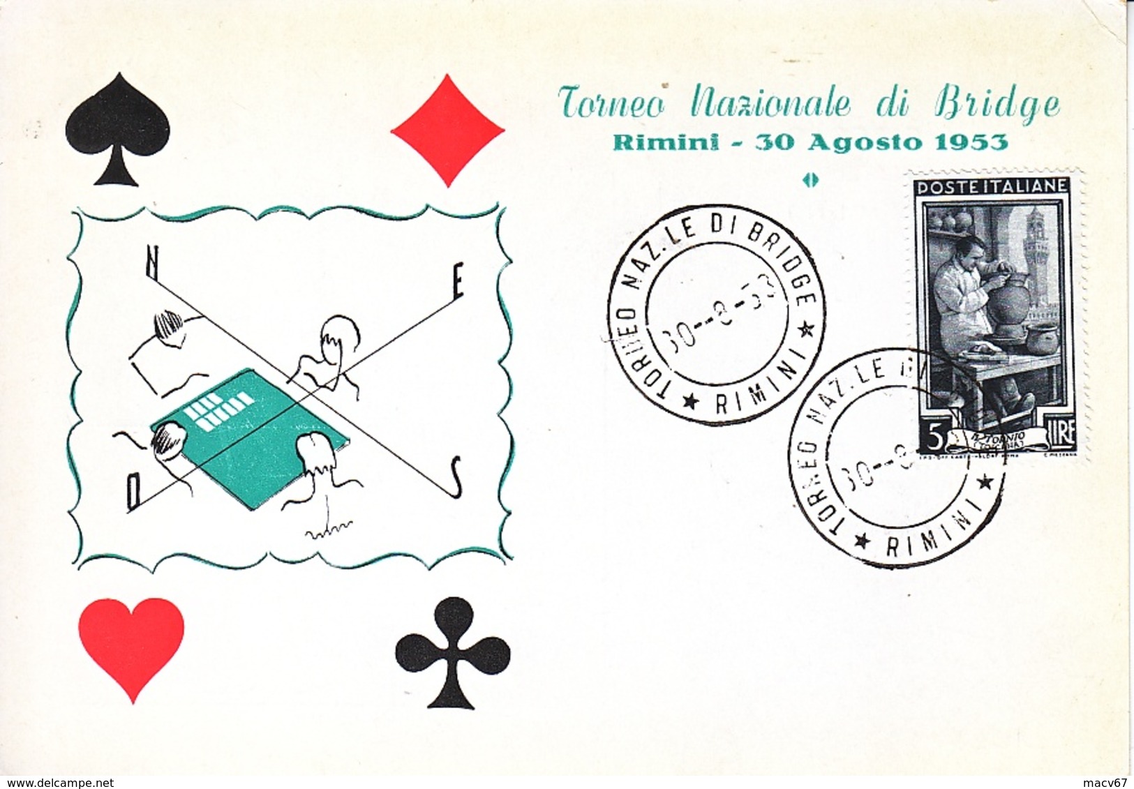 ITALY  BRIDGE  NATIONAL   TORNEO   1953 - Unclassified