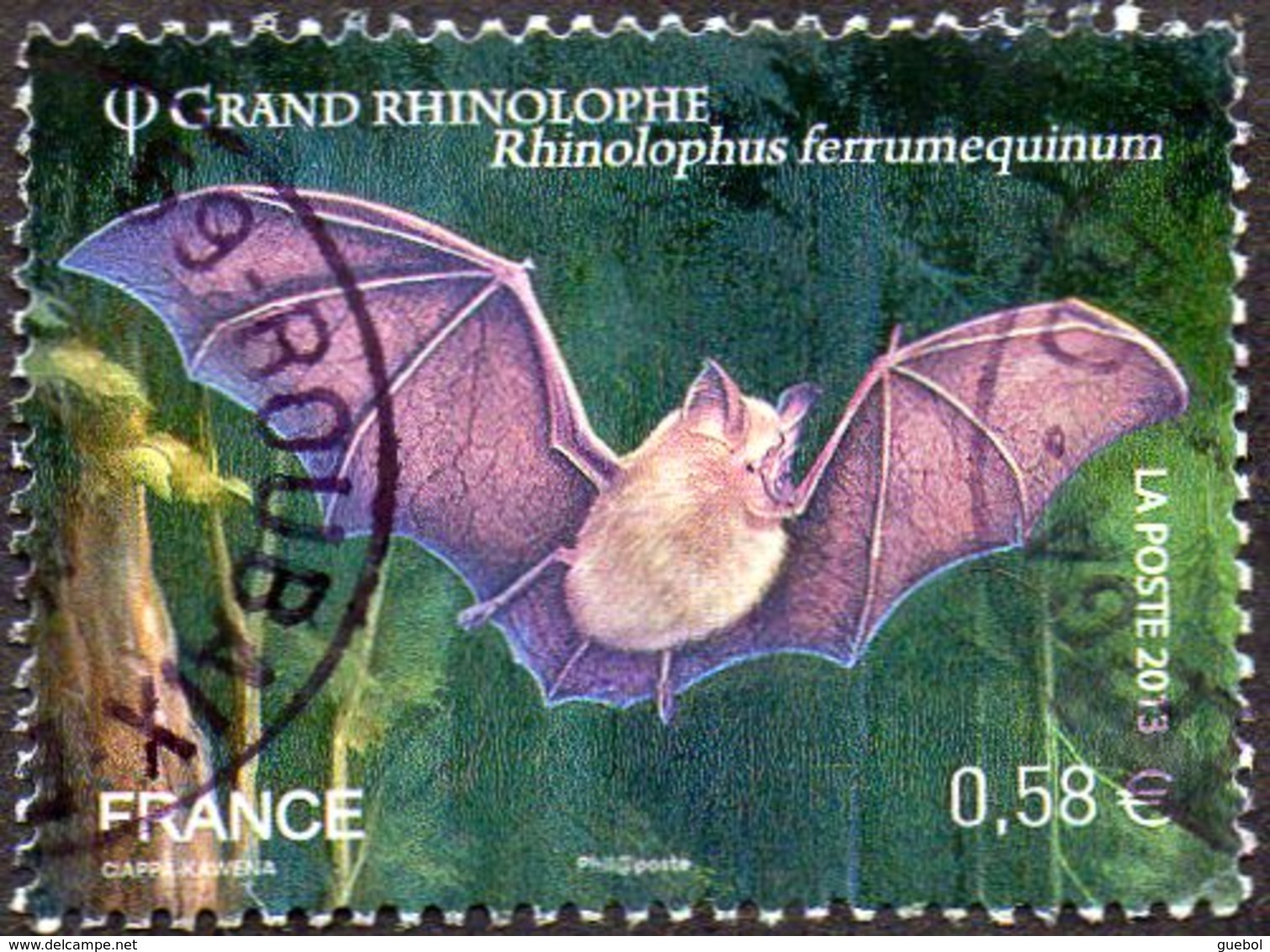 Oblitération Cachet à Date Sur Timbre De France N° 4739, Les Chauves-souris Grand Rhinolophe - Rhinolophus Ferrumequinum - Used Stamps