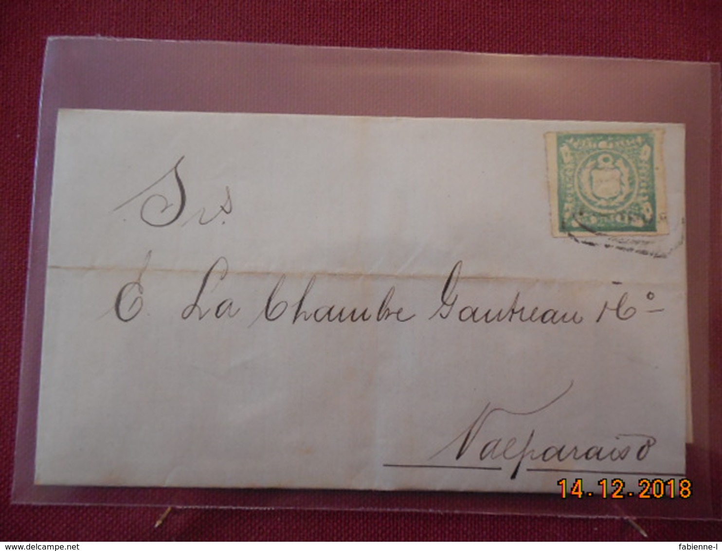 Lettre Du Perou De 1873 A Destination De Valparaiso - Peru