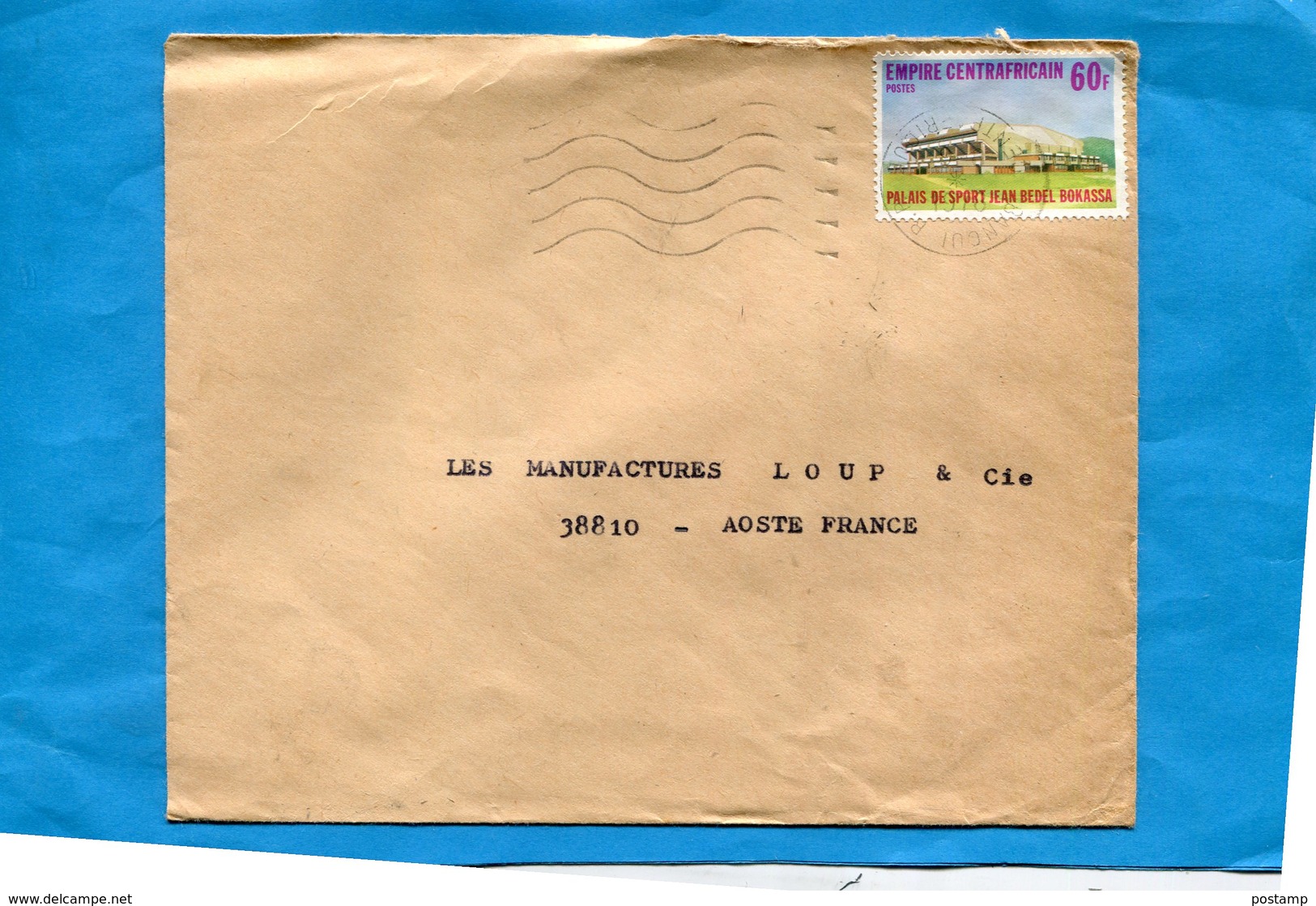 MARCOPHILIE- EMPIRE CENTRAFRICAIN-lettre   >Françe-cad-1978- -stamp N°341 Palais Des Sports BOKASSA - Centraal-Afrikaanse Republiek