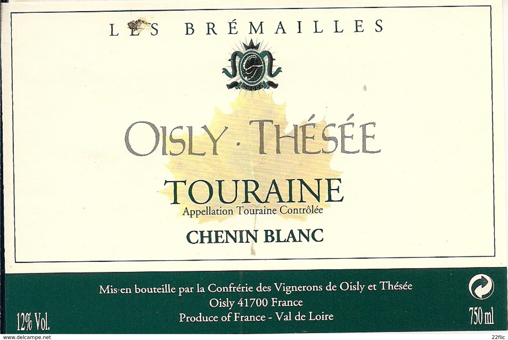 TOURAINE CHENIN BLANC OISLY-THESEE LES BREMAILLES  (8) - Bordeaux