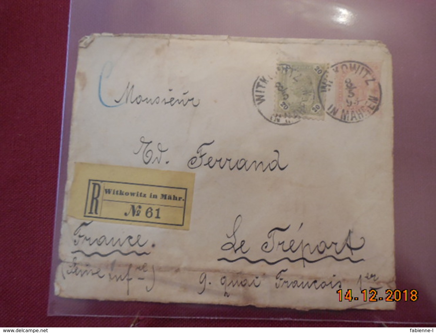 Lettre D Autriche De 1893 Pour La France En Recommande - Briefe U. Dokumente