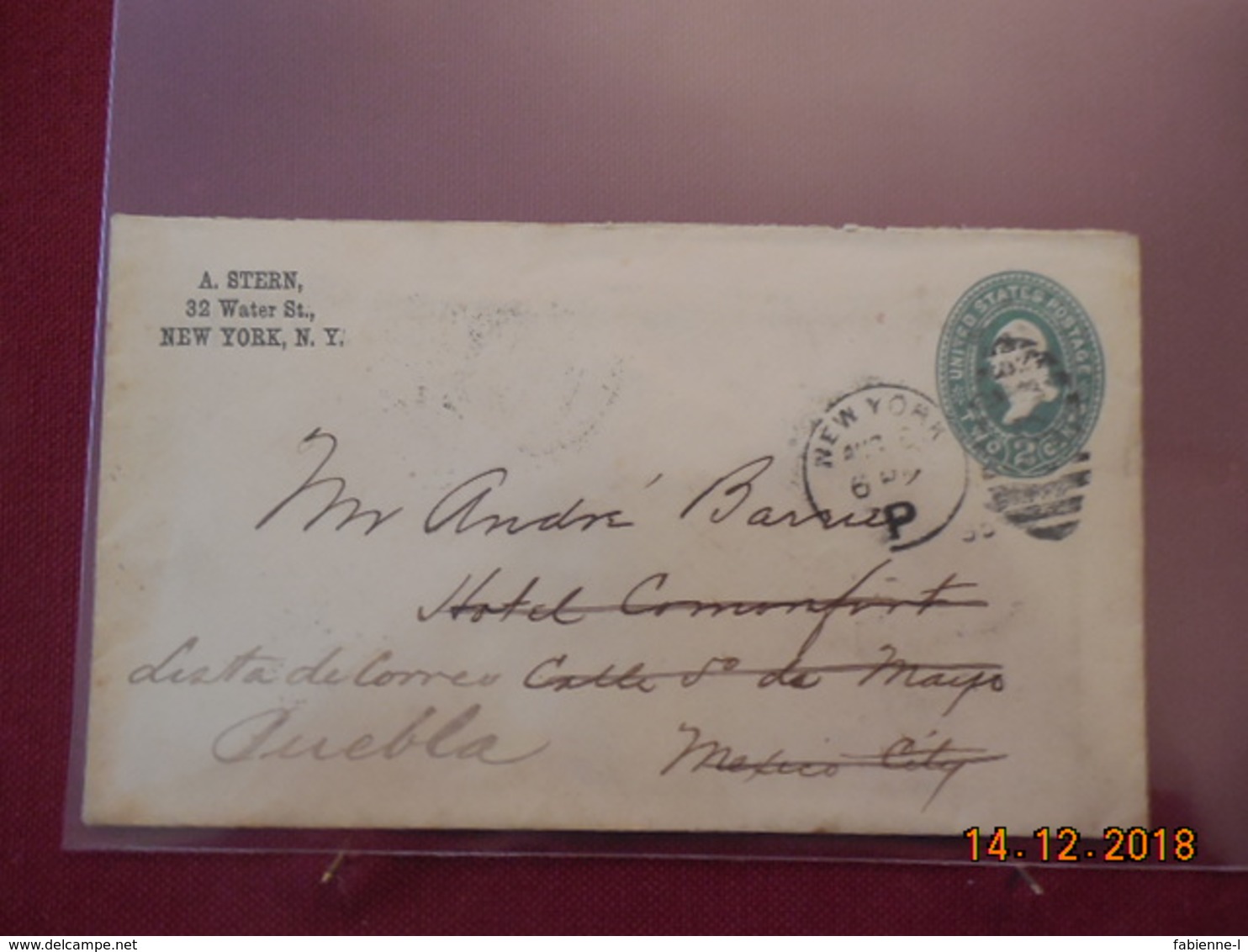 Entier Postal De 1895 Pour Le Mexique - Lettres & Documents