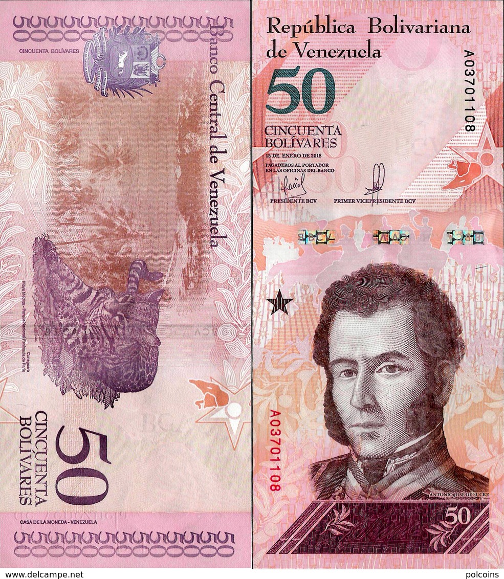 Venezuela 2018 - 50 Bolivares Soberano - Pick NEW UNC - Venezuela