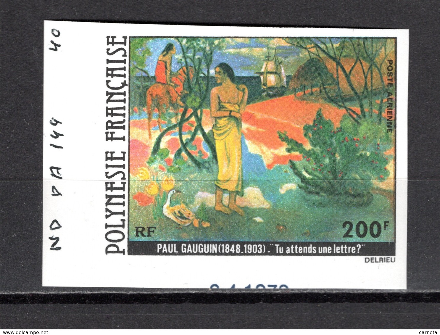 POLYNESIE PA  N° 144  NON DENTELE NEUF SANS CHARNIERE COTE  40.00€  PEINTRE TABLEAU  GAUGUIN - Non Dentellati, Prove E Varietà