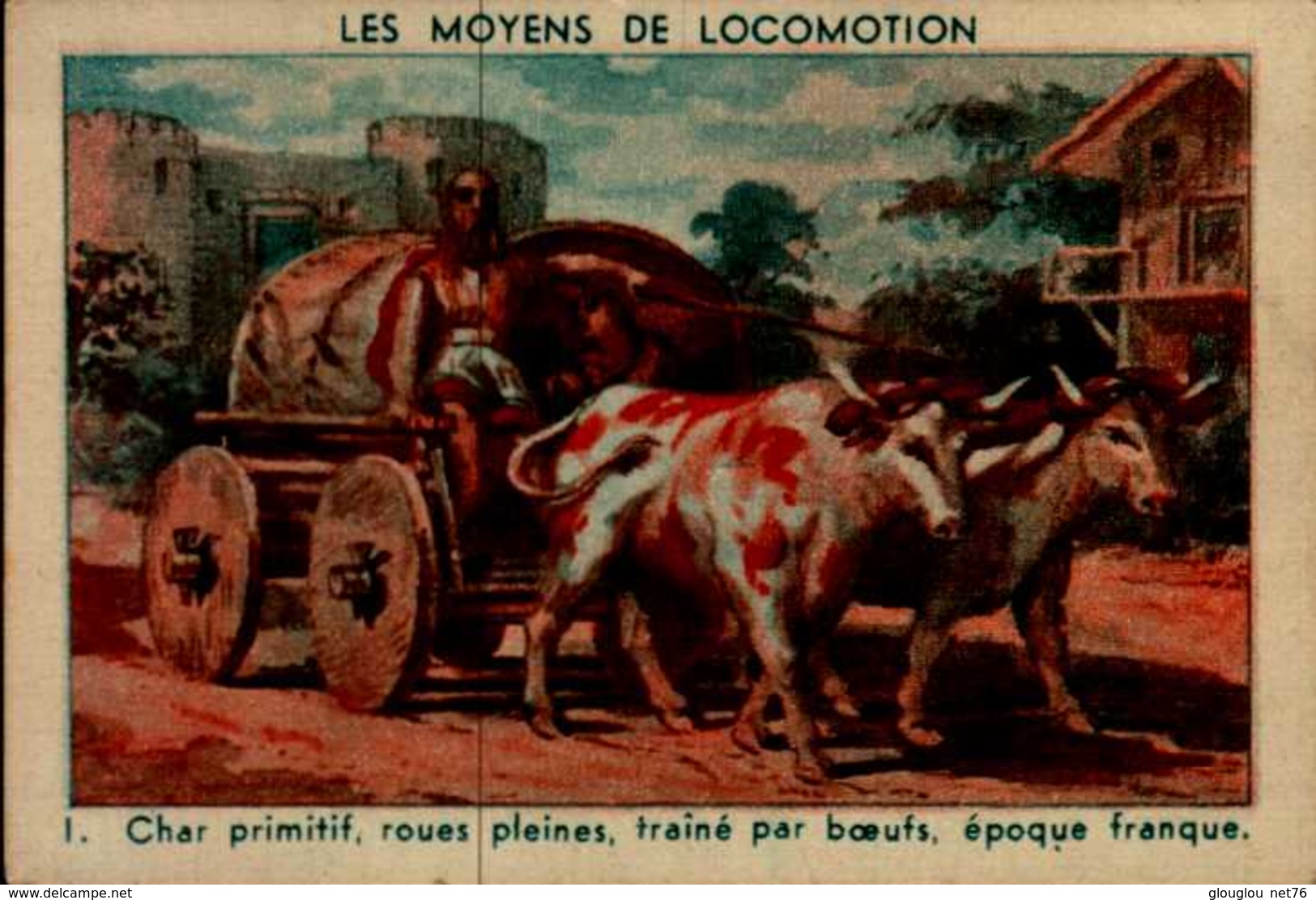 IMAGE...LES MOYENS DE LOCOMOTIONS....CHAR PRIMITIF ROUES PLEINES... - Autres & Non Classés