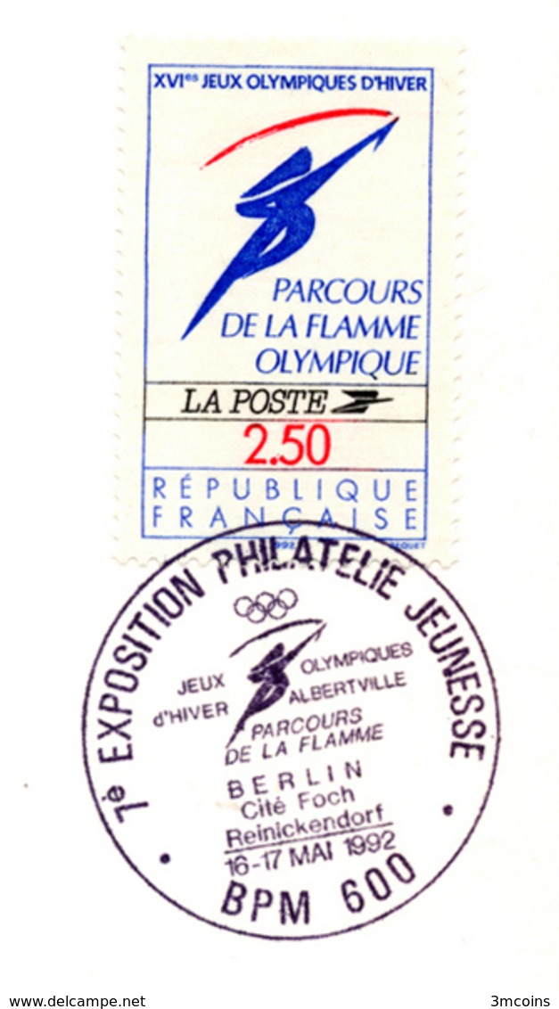 B-36661 Germany 1992. Philatelic Card A5 Size / Albertville Olympics. With 2 Stamps (Germany-France). - Lettres & Documents