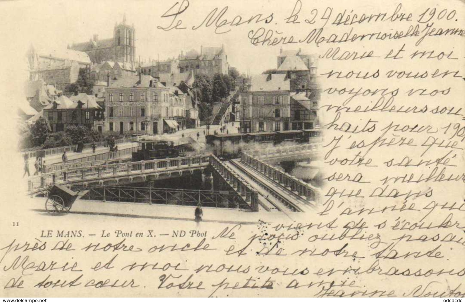 LE MANS  Le Pont En X Train à Vapeur Precurseur RV Beau Timbre - Le Mans