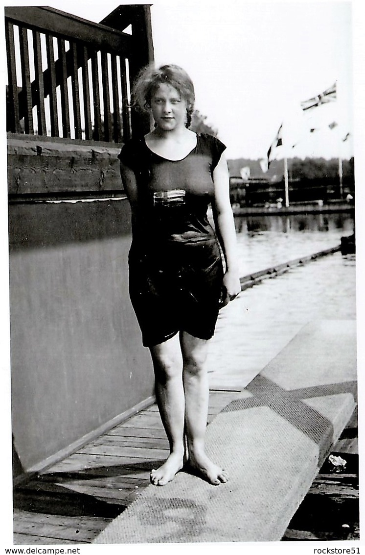 Olympic Games Stockholm 1912 Greta Johansson Winner Of High Jumps Swimming Photo - Olympische Spiele