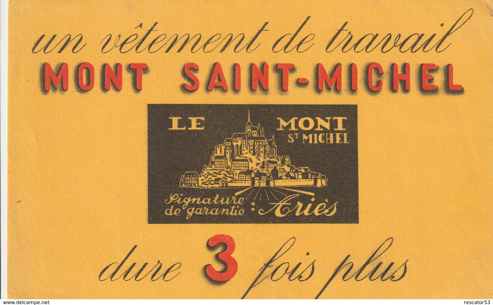 Rare Buvard Vêtement De Travail Mont Saint-michel - Autres & Non Classés
