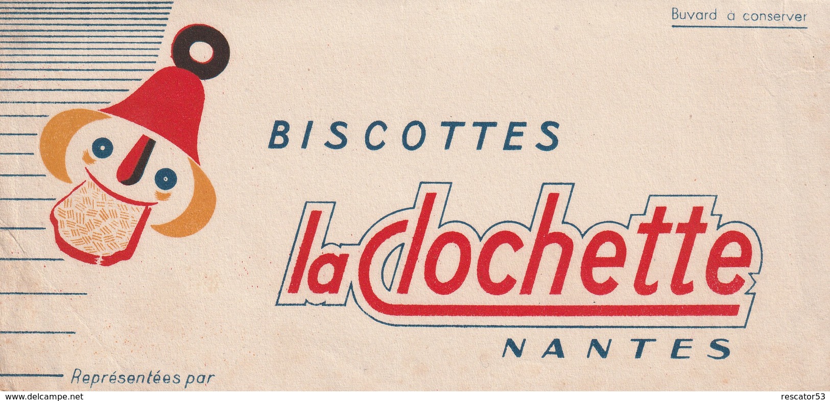 Rare Buvard Biscottes La Clochette Nantes - Autres & Non Classés