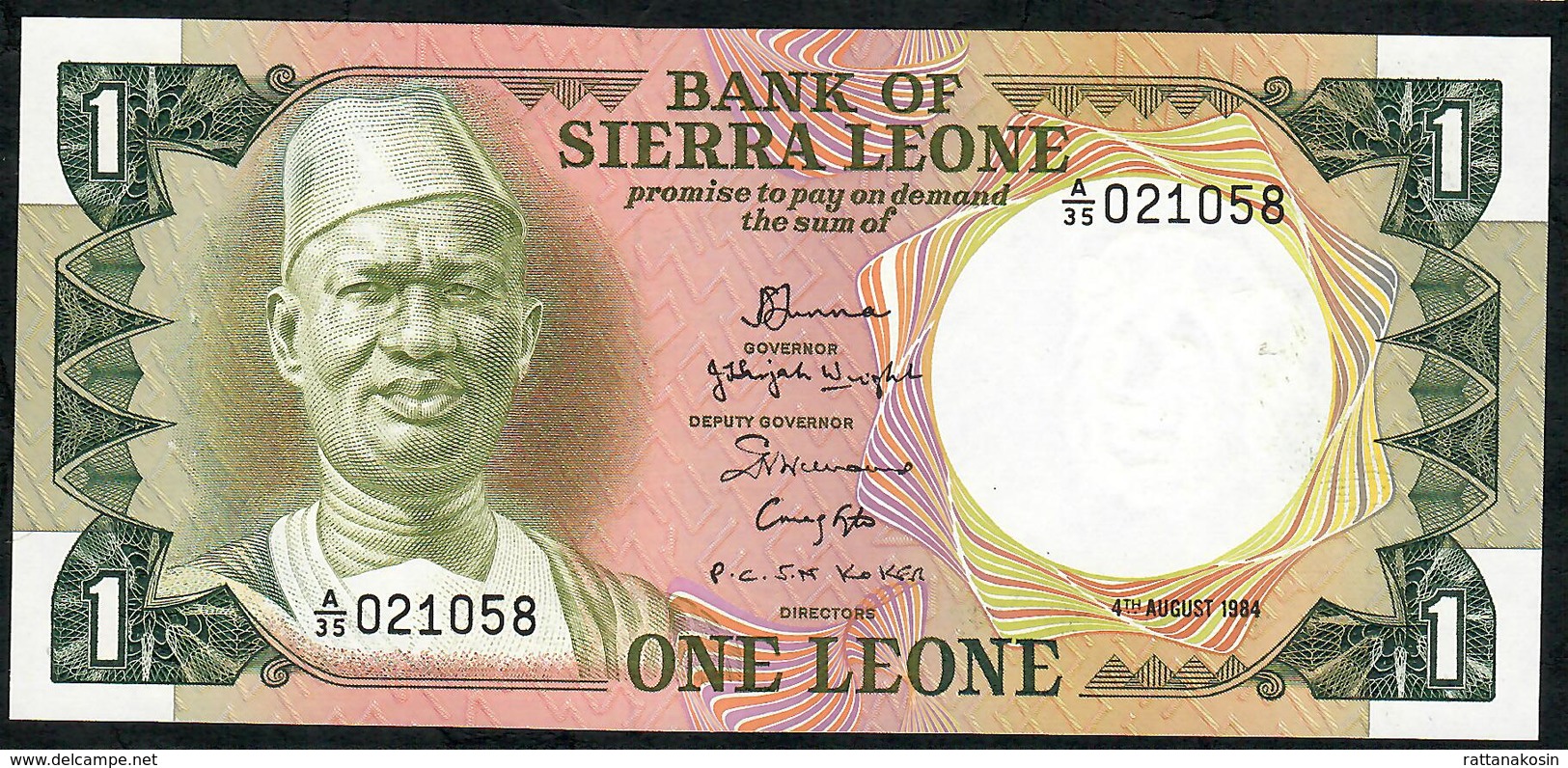 SIERRA LEONE P5e 1 LEONE 1984   # A/35    UNC. - Sierra Leona