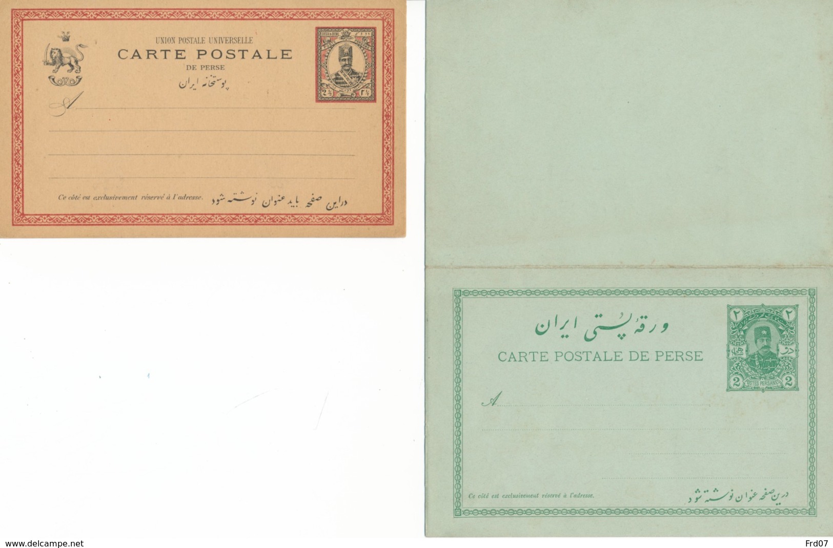 Postes Persanes - 2 Entiers - Iran