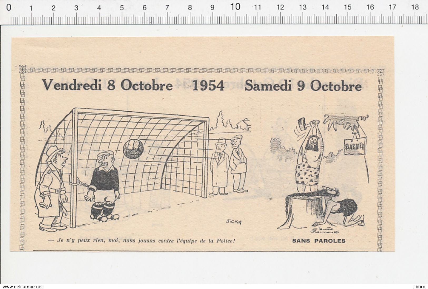 2 Scans 1954 Humour Ancien Rasoir Mécanique Barbier Gardien But Football équipe Police Menottes Chaise électrique 223XC - Non Classés