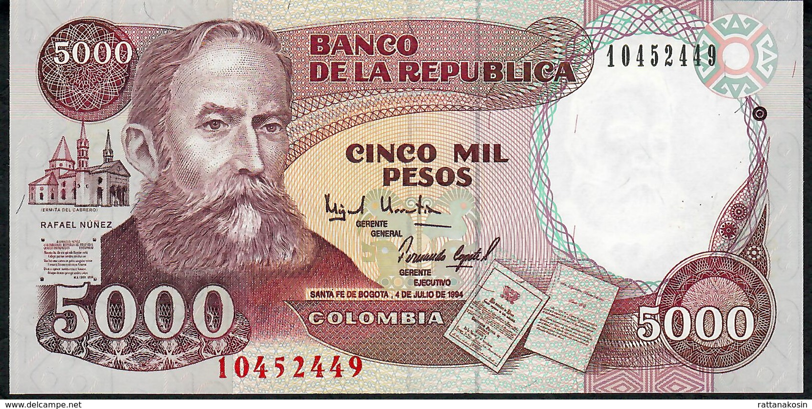 COLOMBIA PP440 5000 PESOS 1994  UNC. - Colombie