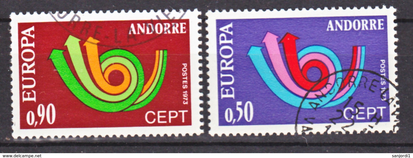 Andorre 226 227 Europa  Oblitéré Used Cote 13 - Oblitérés