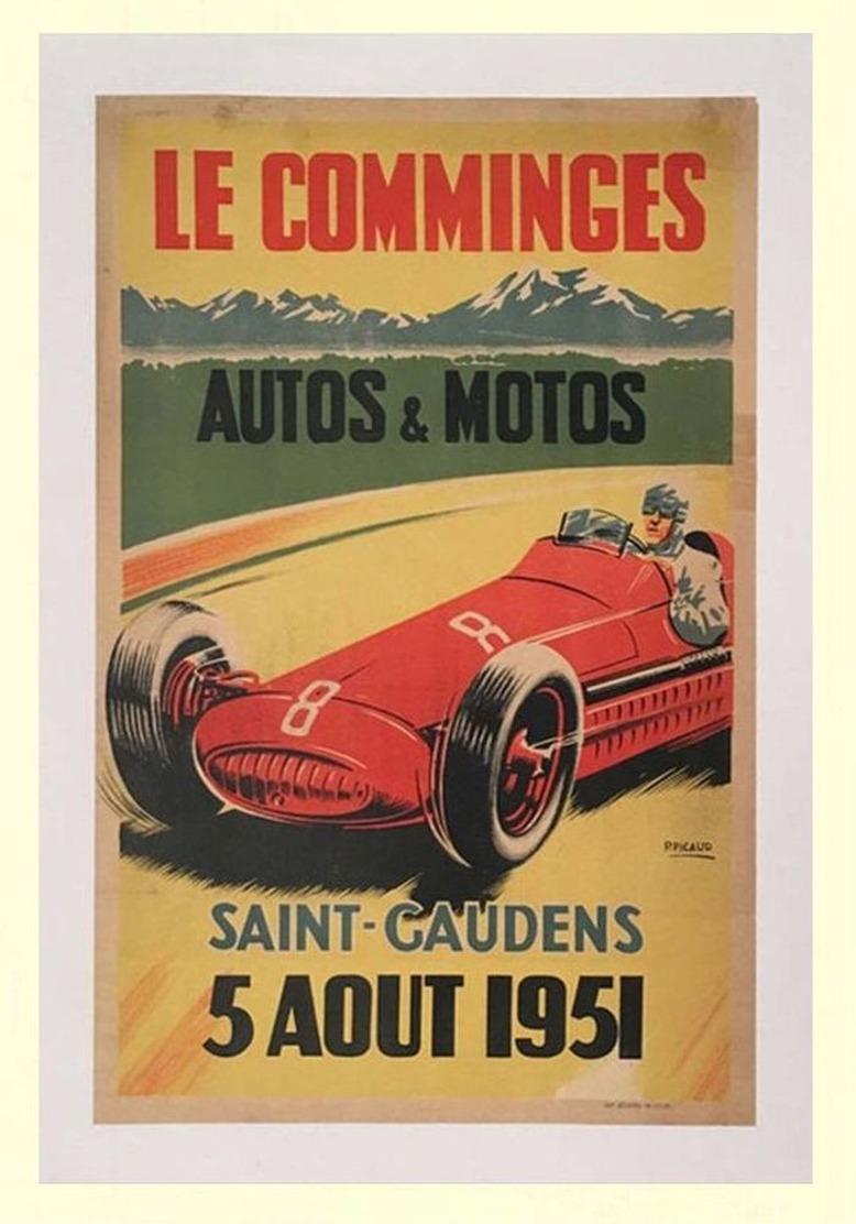 Car Automobile Grand Prix Postcard Saint-Gaudens Le Comminges 1951 - Reproduction - Werbepostkarten