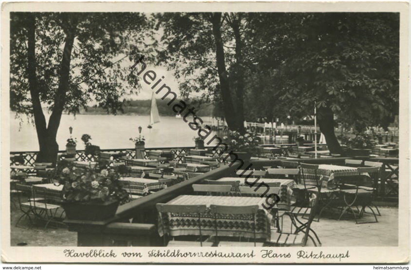 Berlin-Grunewald - Schildhorn - Restaurant Hans Ritzhaupt - Foto-AK - Verlag Max O Brien Berlin-Steglitz Gel. 19 - Grunewald