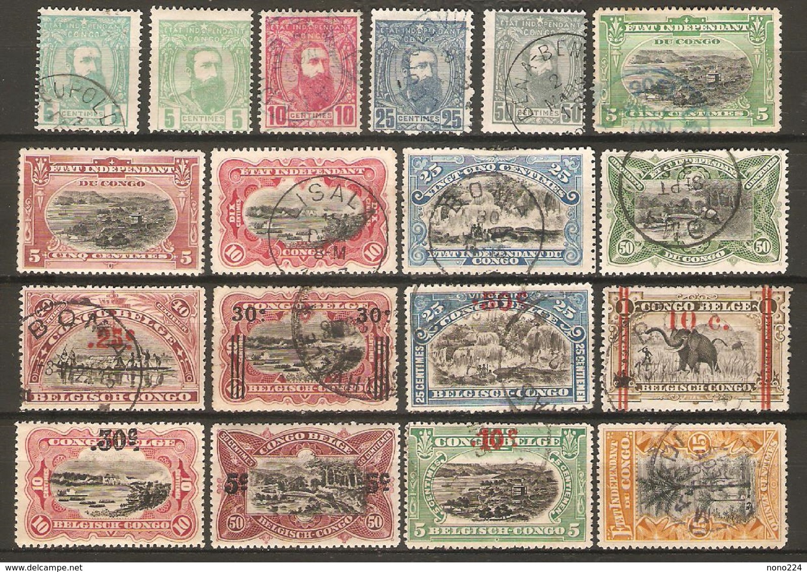 18 Timbres De 1887/1921  ( Congo-Belge ) - Gebraucht