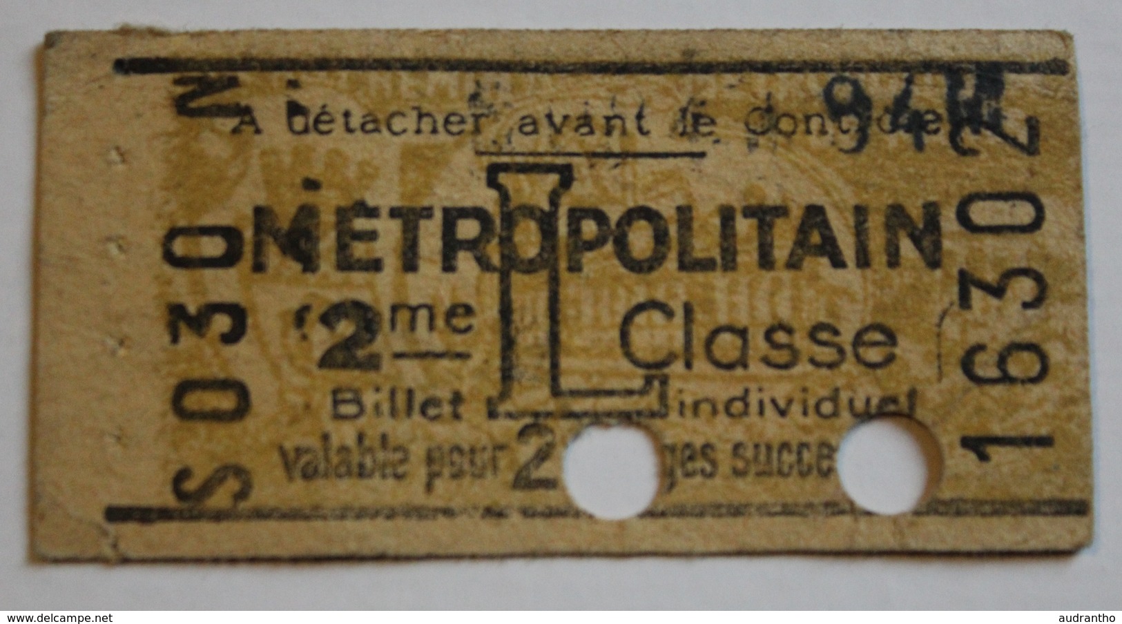 Ancien Ticket Métro Métropolitain L 2ème Classe Publicité Rasoir Pour être Bien Rasé Lame RB  RAZOR BLADES Poinçonné - Europe