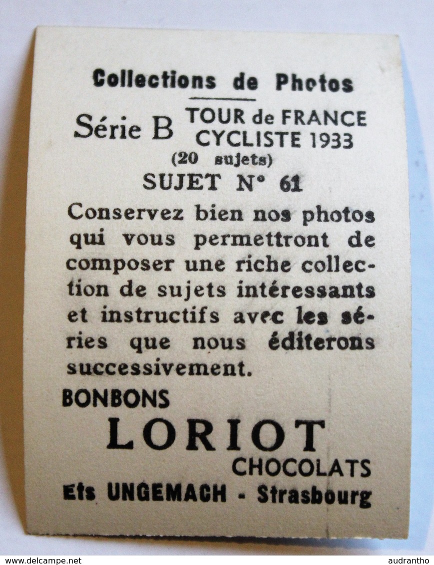Belle Chromo Photo Cyclisme Tour De France 1933 Cycliste Eugène Le Goff Loriot Ets Ungemach Strasbourg - Cycling