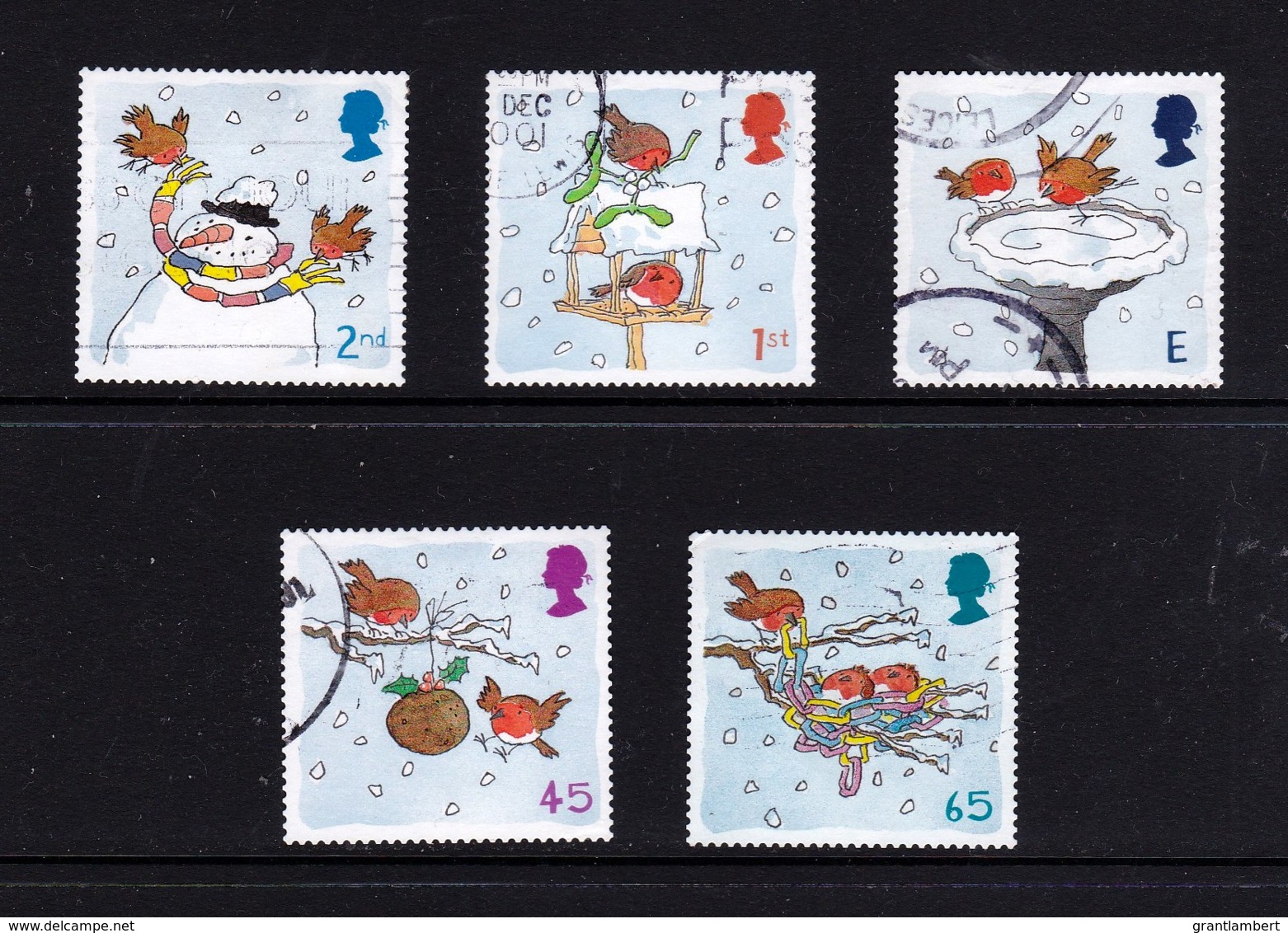 Great Britain 2001 Christmas Set Of 5 Used - Used Stamps