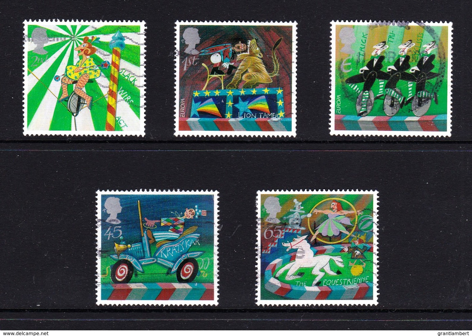 Great Britain 2002 Europa. Circus Set Of 5 Used - Used Stamps